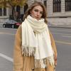Solid Color Cashmere Scarf For Women Thick Warm Winter Pashmina Shawls Wraps Tassel Female Blanket Echarpe Bufanda Hijab