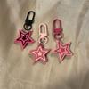 Cool Sweet Y2k Star Key Chains Girls Punk Pink Star Keyring Five-Pointed Star Pendant  Bag Pendant