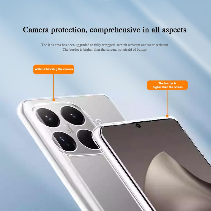 Transparent TPU Phone Case for Xiaomi 15T Pro 15TPro 5G Original Soft Clear Thin Silicone Shockproof Lens Protection Back Covers