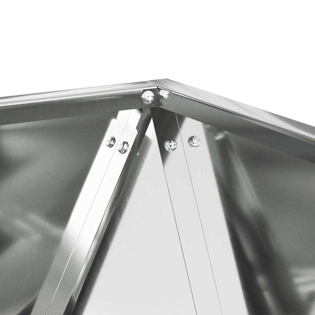 Plant Pot Silver 40 X 40 X 40 Cm Galvanized Steel