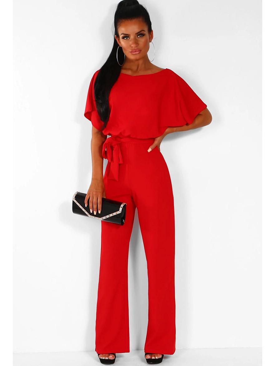 

Трендовый женский летний комбинезон с коротким рукавом на пуговицах и завязках 3XL