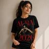 Camiseta Aura 2026 Diljit Dosanjh Calavera con turbante gráfico, tipografía rojo oscuro