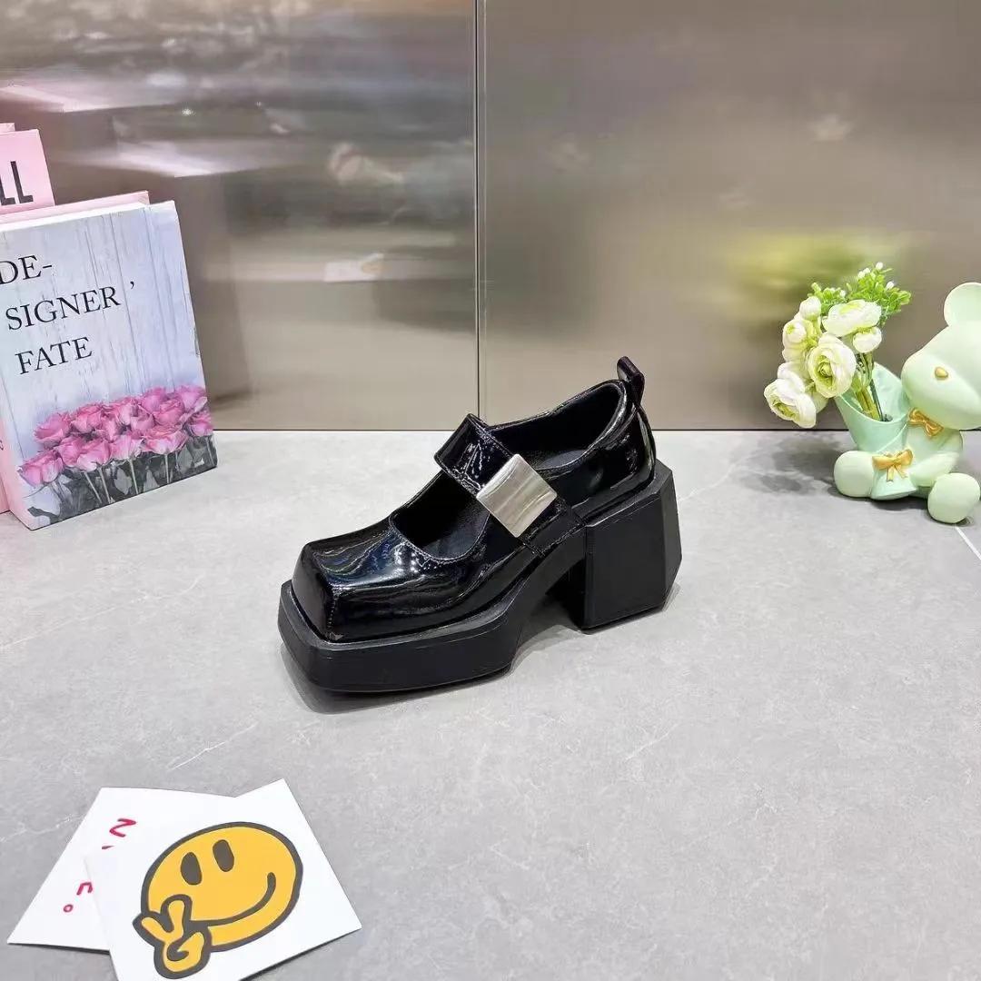 модные винтажные черные босоножки Мэри Джейн женские с пряжкой нескользящие повседневные — фото 6