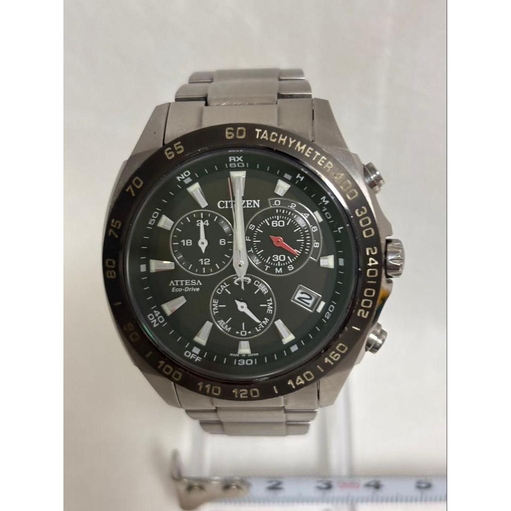 Used CITIZEN Eco-Drive ATTESA Chronograph E610-T016251 Attesa MEN DIVER Radio-controlled