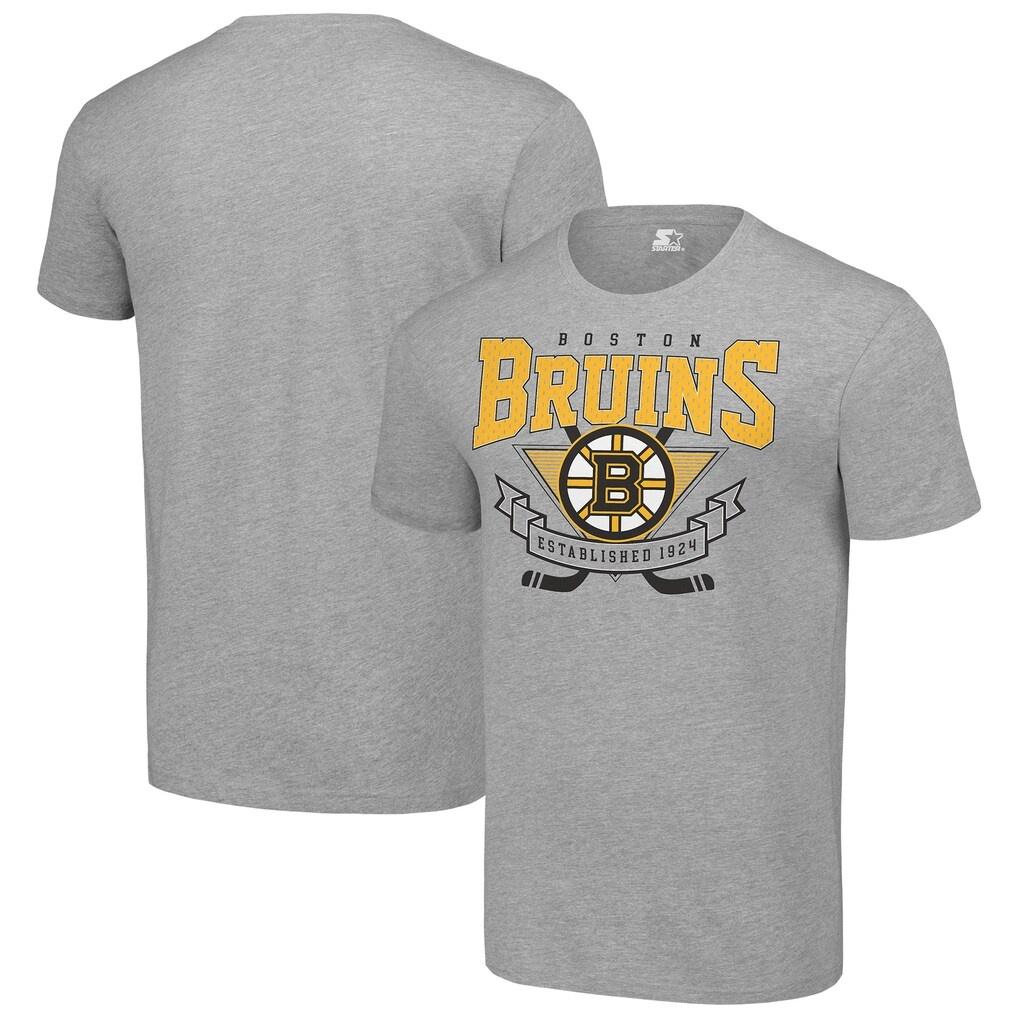 Boston Bruins Starter Team Logo Graphic TShirt Shortsleeved Summer Shirt Comfortable Breathable Retro Oversized Streetwear