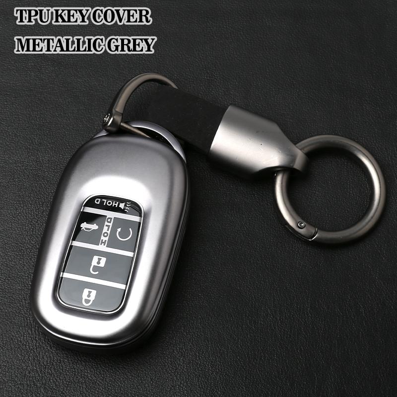 For Honda Key Fob Cover 5 Button Soft Tpu Keychain Holder Fits Accord Civic Hr-V Cr-V Pil  - Accessories