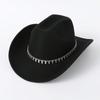 Men's and Women's Western Cowboy Hat Simple, Rhombus Sword Rhinestone Hat Ladies Decorative Hat, Felt Top Hat