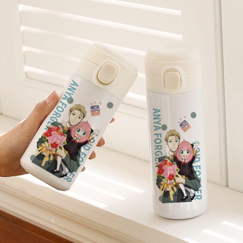 SPY×FAMILY Co-named Thermal Cup Japanese Animation Around Male and Female Students Jump Cover Water Cup Two-dimensional Gift
