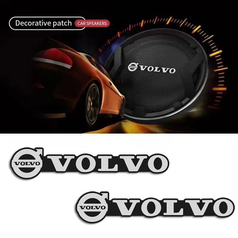 mrjvb7 4Pcs Aluminium Speaker Emblem Audio Car 3D Sticker Accessories For Volvo XC90 V90 V60 XC60 V40 S80 S60 S90 C40 XC40 V70 XC70 C30