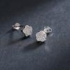 Modian Simple Full CZ Stud Earrings Fashion 925 Silver Flower Lovely Earring For Women Girls Party Accessories Jewelry