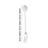 304 Stainless Steel Mixing Spoon with Long Handle Love Heart Star Shape Pendant Fruit Yogurt Honey Mixing Fork Kitchen Tableware