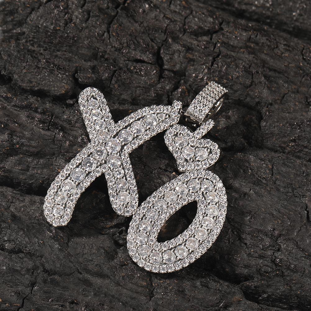 XO Heart Letter Pendant Necklace for Couples – Trendy Hip Hop Style