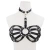 Sexy PU Leather Harness Lingerie Chest Harness Woman Black Sexy Cage Bra Punk Bondage Harajuku Festival Accessories Rave Outfit