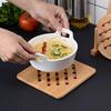 2Pcs Japanese Style Bamboo Pot Holder Square/Round Drink Insulation Pad Dishes Stand  Tableware