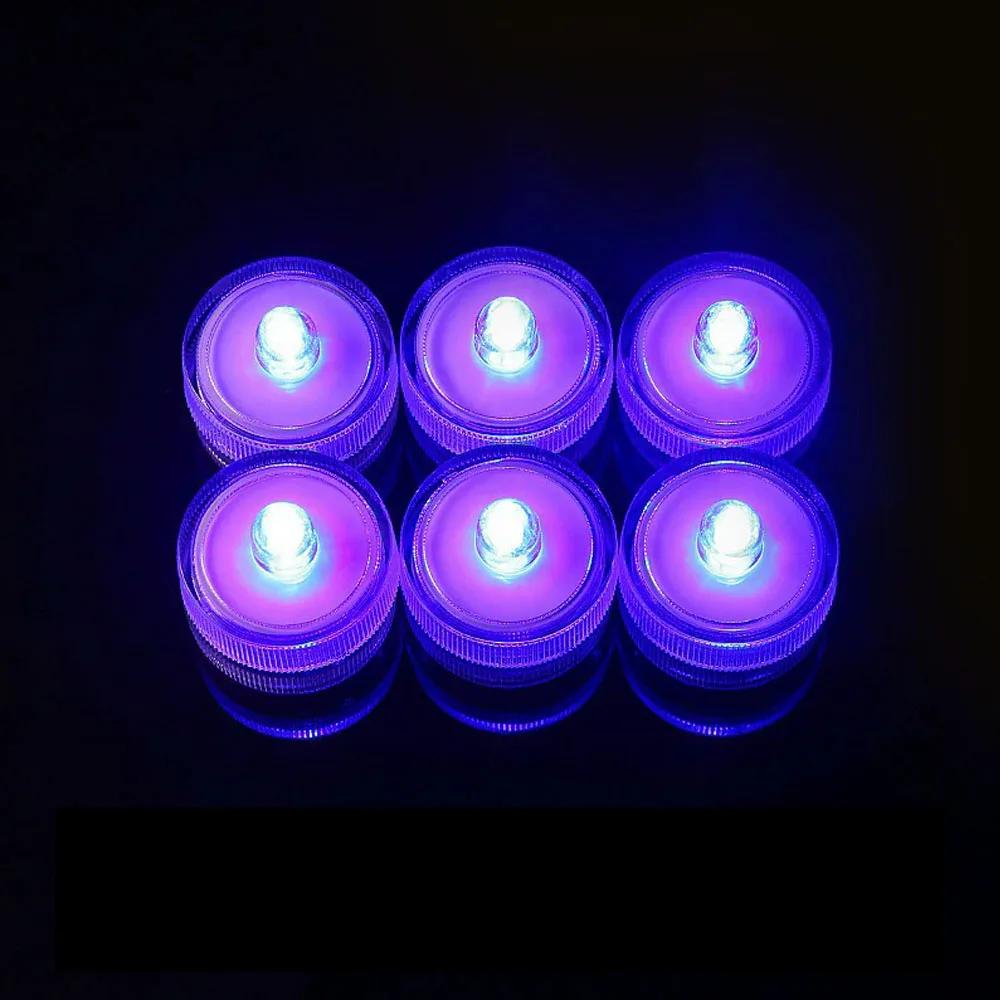 1PC Mini Submersible LED Lights Waterproof Small Tealight Candles Battery Operated Underwater Light for Vase Pool Pond Halloween