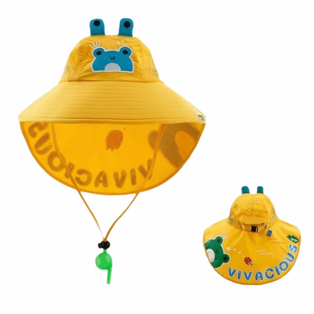 UV Protection Kids Shawl Sun Hat Breathable Mesh Children Fisherman Hat Summer жёлтый