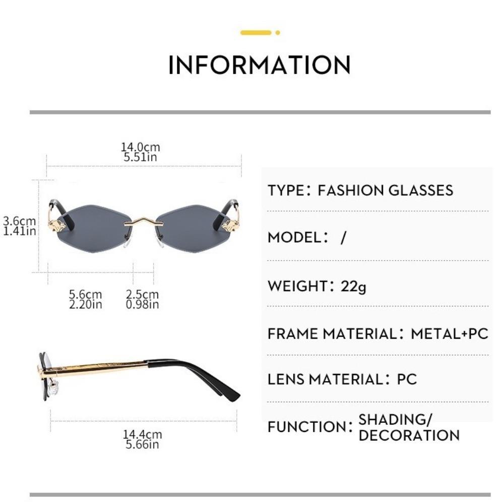 UV400 Rhombus Sunglasses Frameless Gradient UV Resistant Cycling Glass UV Protection Eyewear Outdoor Sport Sunglasses Women