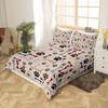 Pet Animal Dog Paw Print Duvet Set Bone Pattern Bedding Three-Piece Set Room Decoration