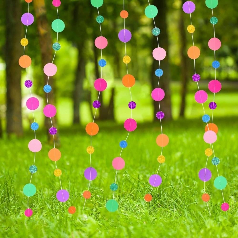 Round Dots Polka Dot Garland Colorful Colorful Dot Garland Wedding Decorations