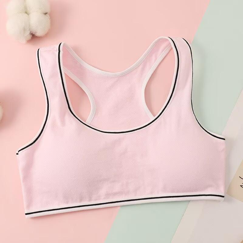 Teen Girls' Wireless Cotton Bra Set Puberty Training Camisole Sports Bra for Junior High Students