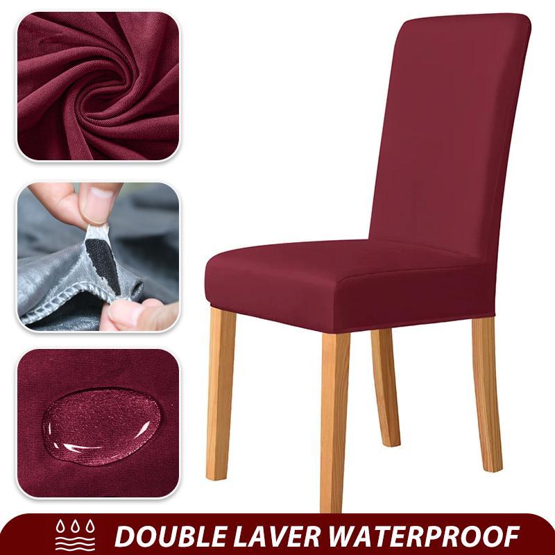 Elastic Waterproof Chair Cover Plain Spandex Dining Room Seat Covers Chair Protector For Restaurant Kitchen Banquet Seat Case