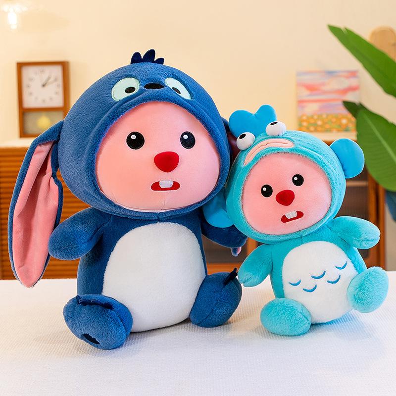 Hangyodon Stitch Transforms Into Doll Loopy Plush Toy Desktop Sofa Decoration Pillow Kawaii Peripheral Children's Birthday Gift
