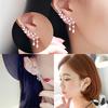 Women Gold Silver  Zircon Leaves Tassel Ear Stud Earrings Jewelry