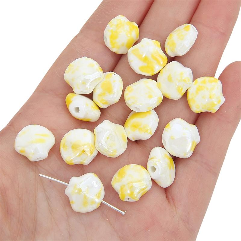 

5 шт. керамические бусины с брызгами чернил, цветные бусины с покрытием для ожерелья, браслета, фурнитура для изготовления ювелирных изделий своими руками 14x12mm