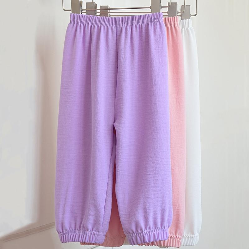 Dětské cool kalhoty pro chlapce dívky léto korejský ležérní sportovní dětské volné kalhoty jednobarevné měkké teenagerské rovné kalhoty 1-7 let