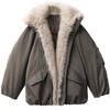 Europe and the United States winter mountain carving cotton-padded clothes women's new bud pie to overcome the piled and thickened cotton-padded jacke