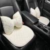 Fashion Ins Puff Cotton White Car Seat Cushion Cover Women Car Accessories Steering Wheel Cover Universal Auto Neck Waist