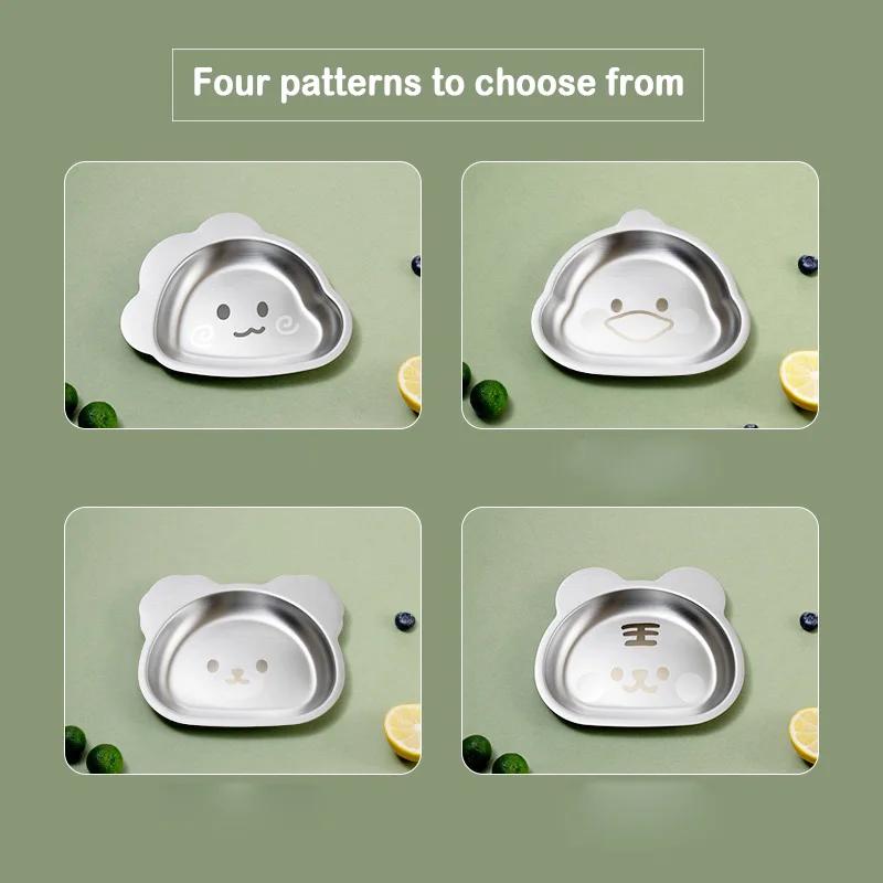 316 children's tableware Cartoon dinner plate Kindergarten school 304 stainless steel plate Cute baby food plate