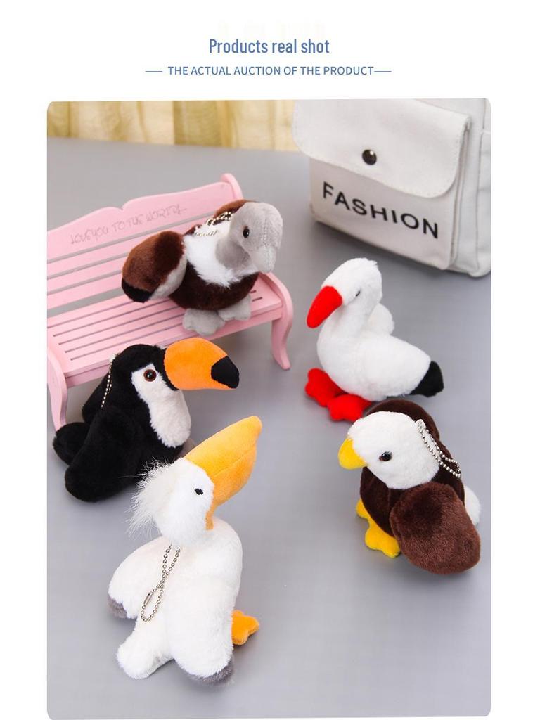 Simulation Pelican Plush Toy - Small Stuffed Animal & Bird Backpack Pendant