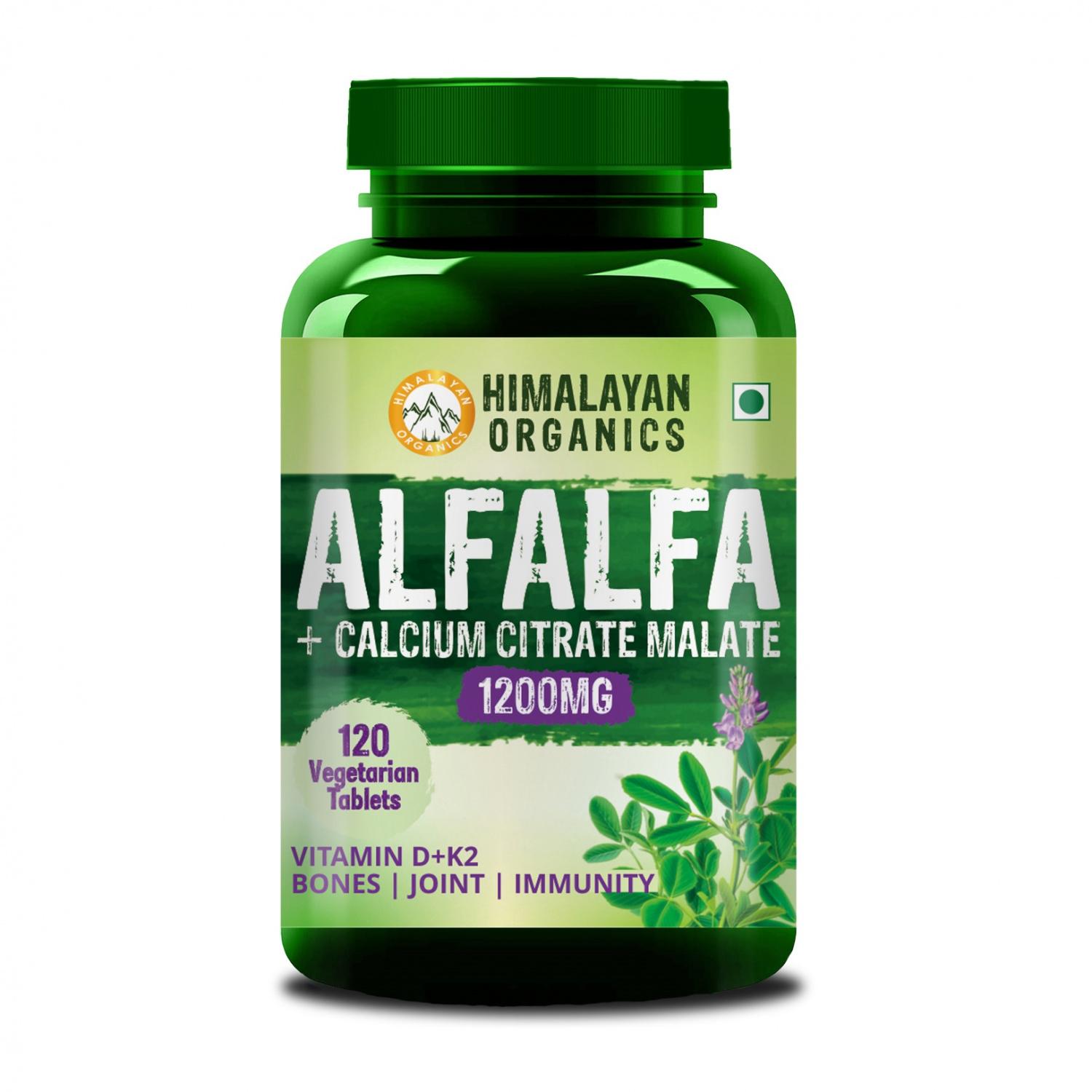 

Альфальфа + Цитрат кальцію малат (120 кап), Alfalfa Calcium Citrate Malate, Himalayan Organics