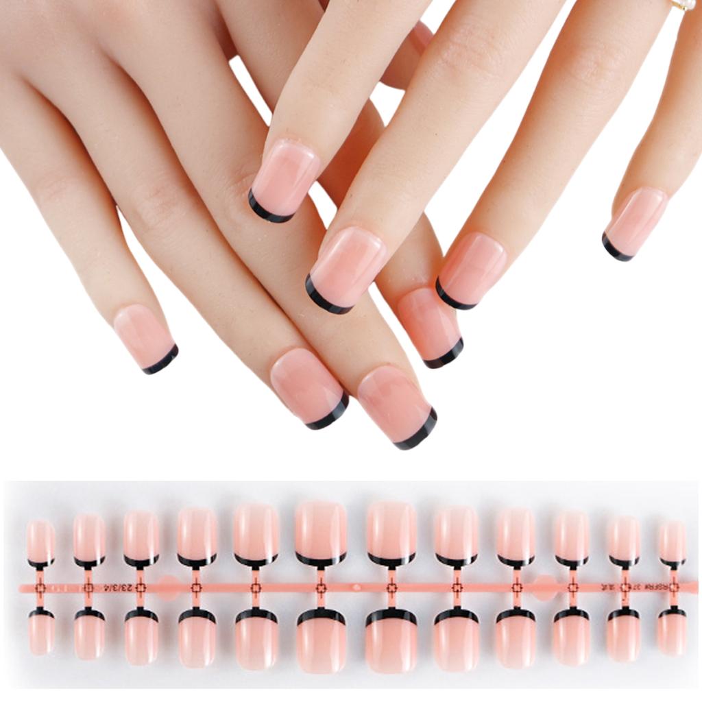 600x Almond False Nails Press On Nail French Tip False Nails Ballerinas Full Cover Stick On Nail Manicures Supplies