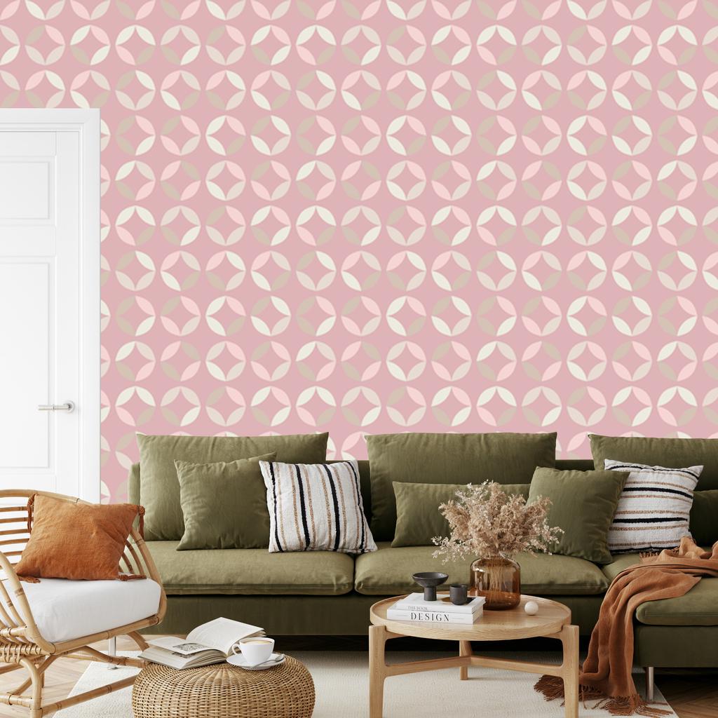 Geometric pastel pattern wallpaper for living room and bedroom 50x1000