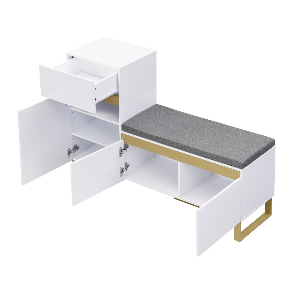 Shoe Cabinet with Large Capacity for the Entryway, Modern Minimalist Hallway Cabinet, Home Organizer with Drawers and Doors.