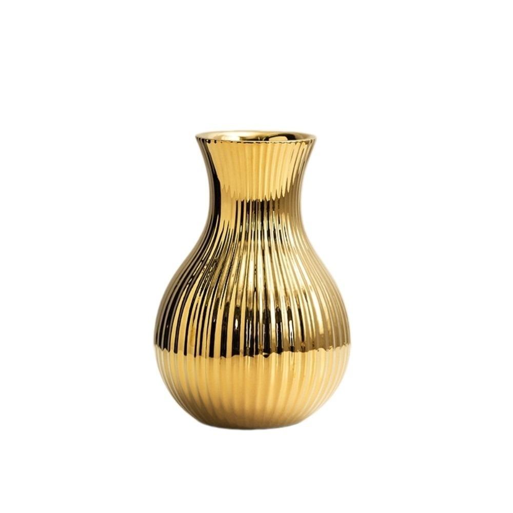 Decorative Flowerpot Floral Arrangement Tabletop Decor Ceramic Electroplated Vase  Living Room