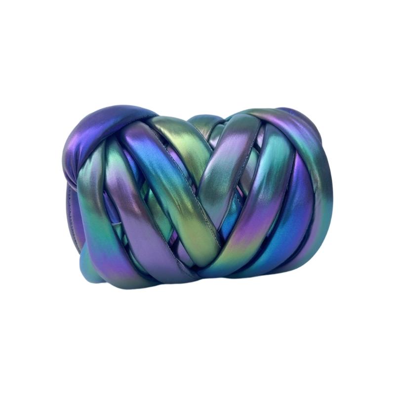 

Металлическая вязальная пряжа Плетеный шнур 16,4 ярда X 25 мм Глянцевая молочная шелковая нить для вязания сумок, одеял, проектов для ткачества ручной работы