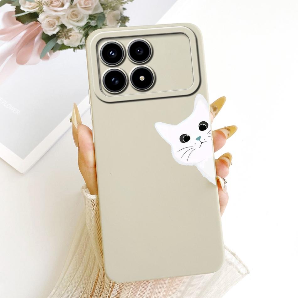 Für Xiaomi Redmi K90 Niedliche Katze Blume Cartoon Handyhülle Für Redmi K 90 K90 Pro Max 5G Stoßfeste Weiche Silikonhüllen Stoßfänger