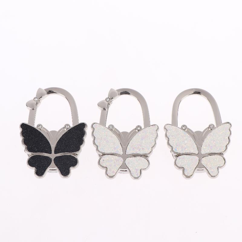 Portable Foldable Fashion Butterfly Purse Bag Table Hook Holder For Student Handbag Hanger For Home Decoration Desk Hook