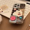 Three-dimensional Button Puppy Cat Apple 17 Mobile Phone Case IPhone 16 Suitable for 14pronax Korean Cartoon 13 Hard