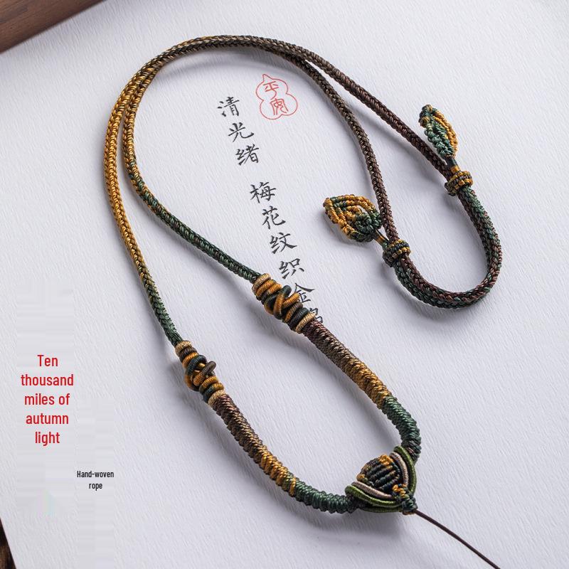 Luxury Handmade Eight-Strand Jade Pendant Necklace Lanyard