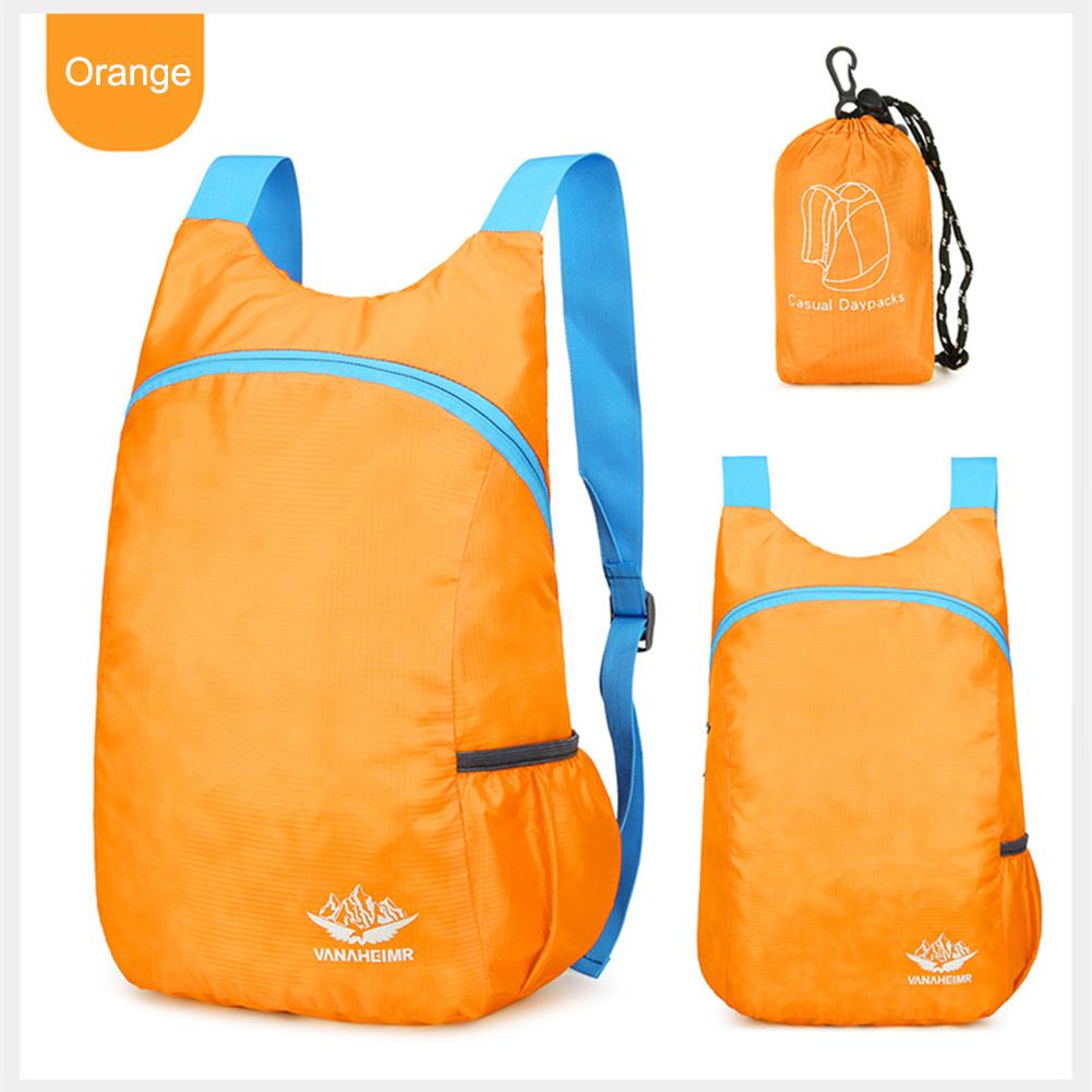 

Складной походный рюкзак, легкая уличная сумка, водонепроницаемые, с широкими лямками, нейлоновая ткань, дизайн кармана для мужчин и женщин