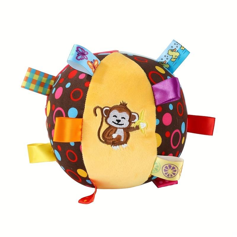 

1 красочная плюшевая игрушка-мяч с мультяшной тематикой для больших собак - прочная интерактивная игрушка для жевания и чистки зубов с ленточным хвостом Monkey