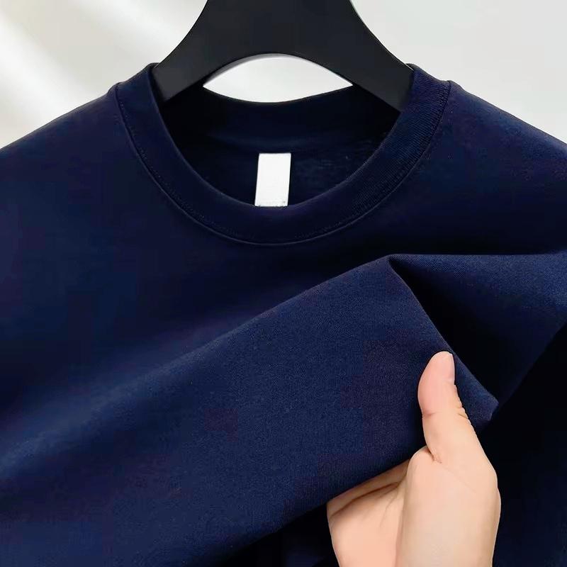 Blank Plain Crew Neck Tshirt Unisex Cotton Short Sleeve Loose Oversized Minimalist Basic Tee Casual Daily Wear Top