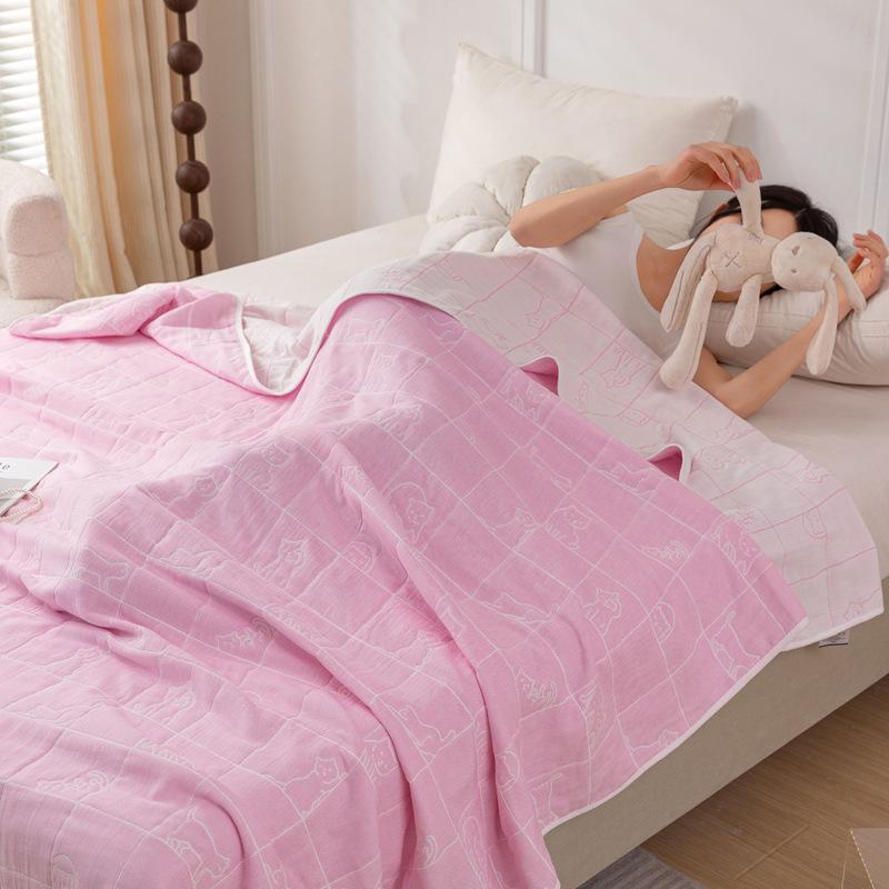 Class A Cotton Six-layer Gauze Throw Blanket Machine Washable Towel Quilt Summer Air Conditioning Cool Quilt Soft Breathable Sofa Cover Blanket Home