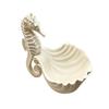 3D Printed Sea Horse Jewelry Display Stand with Shell Matte White Dual-Use Ornament