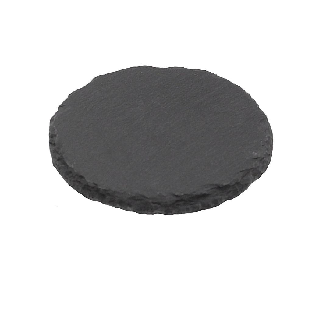 Japanese Style Round Slate Coaster Set - Natural Heat-Insulating Pad for Bar Whiskey