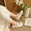 Bow single shoes spring new thick-soled Mary Jane gentle wind with skirt lazy one pedal sweet single shoes woman